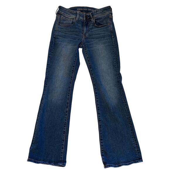 American Eagle Outfitters Denim - American Eagle Jeans Womens Size 6 Short Blue Kick Boot Stretch Distressed Boho